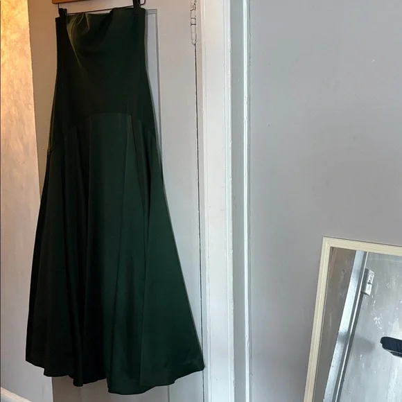 Hutch Francene strapless emerald green tulle maxi dress cocktail party event 6 - Picture 4 of 8